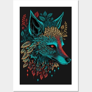 Blacklight Coyote Posters and Art